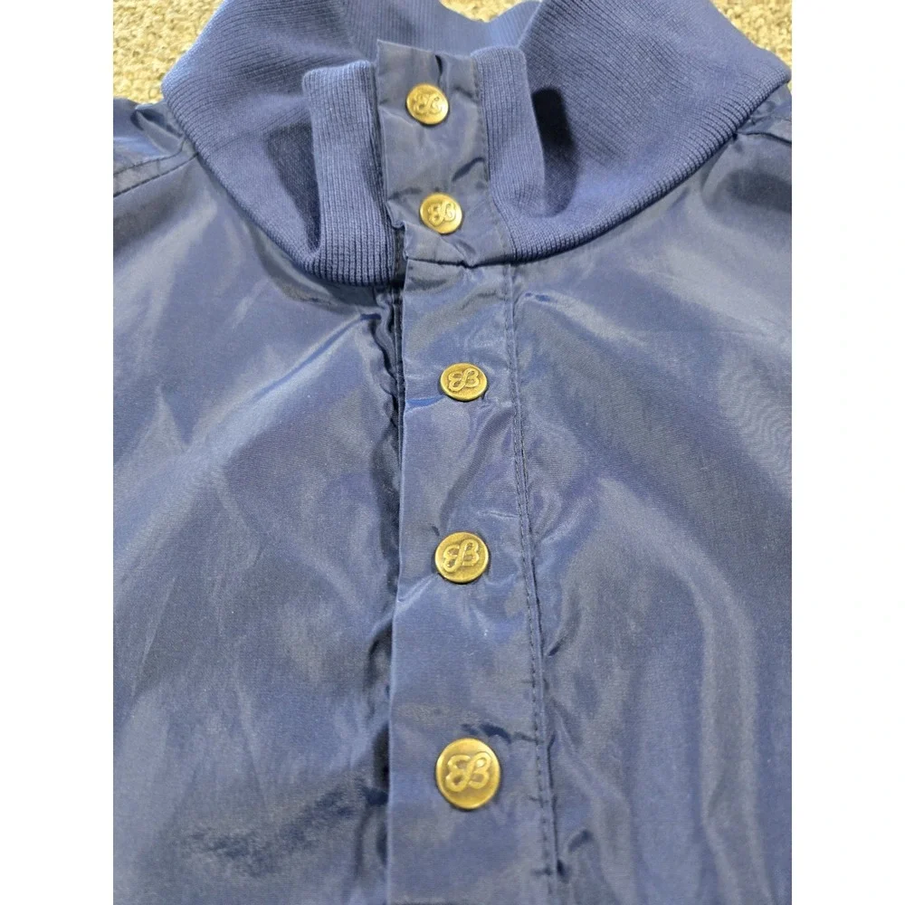 Vintage Eddie Bauer Black Label w Gold Script Nylon Windbreaker Jacket  XXL Blue